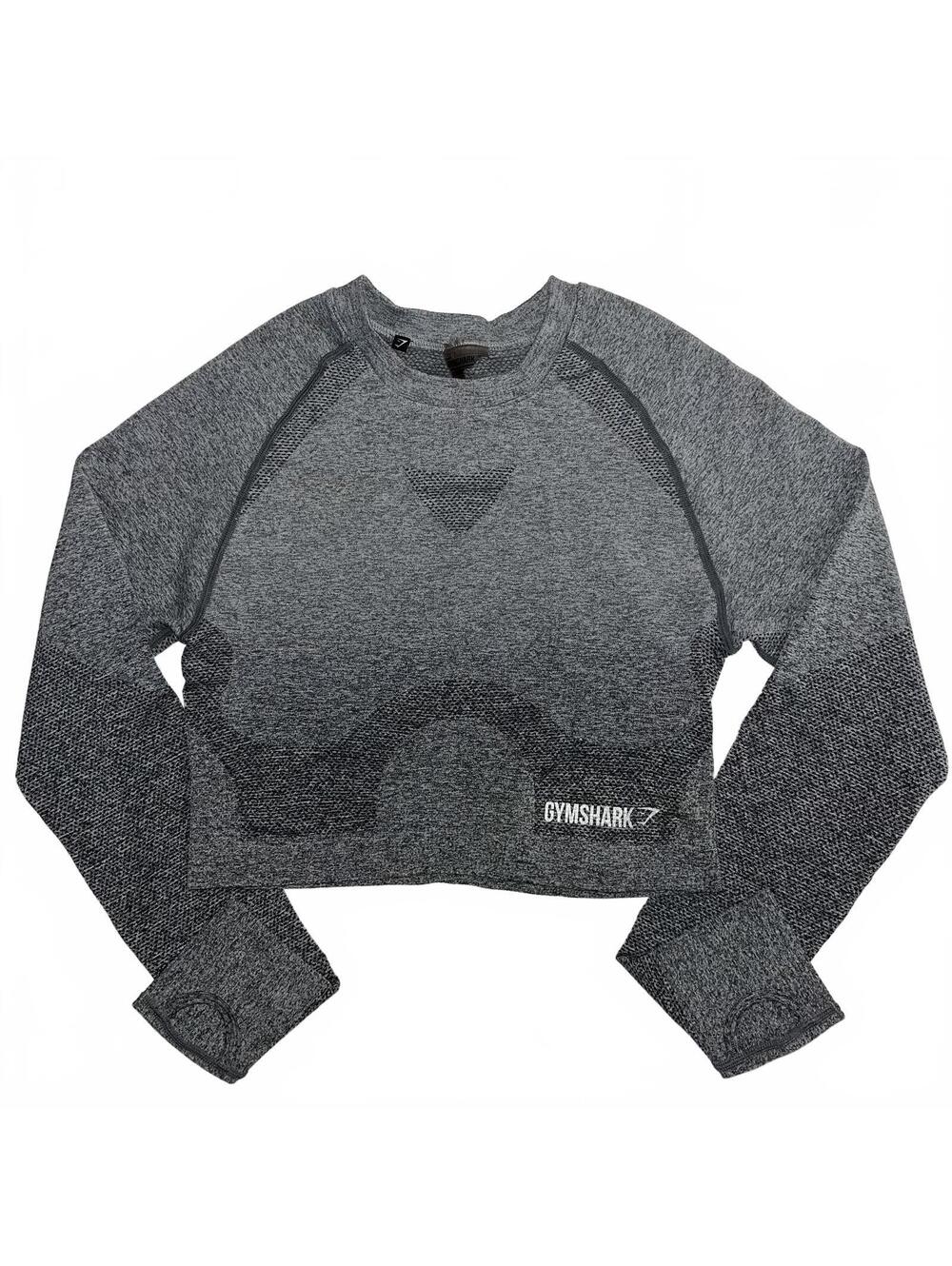 Gymshark Seamless Long Sleeve Crop Top Women’s Size Medium Gray